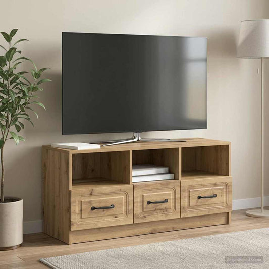 Televizní Skříň 102 X 34,5 X 47 Cm Dub Artisan Kompozitní Dřevo