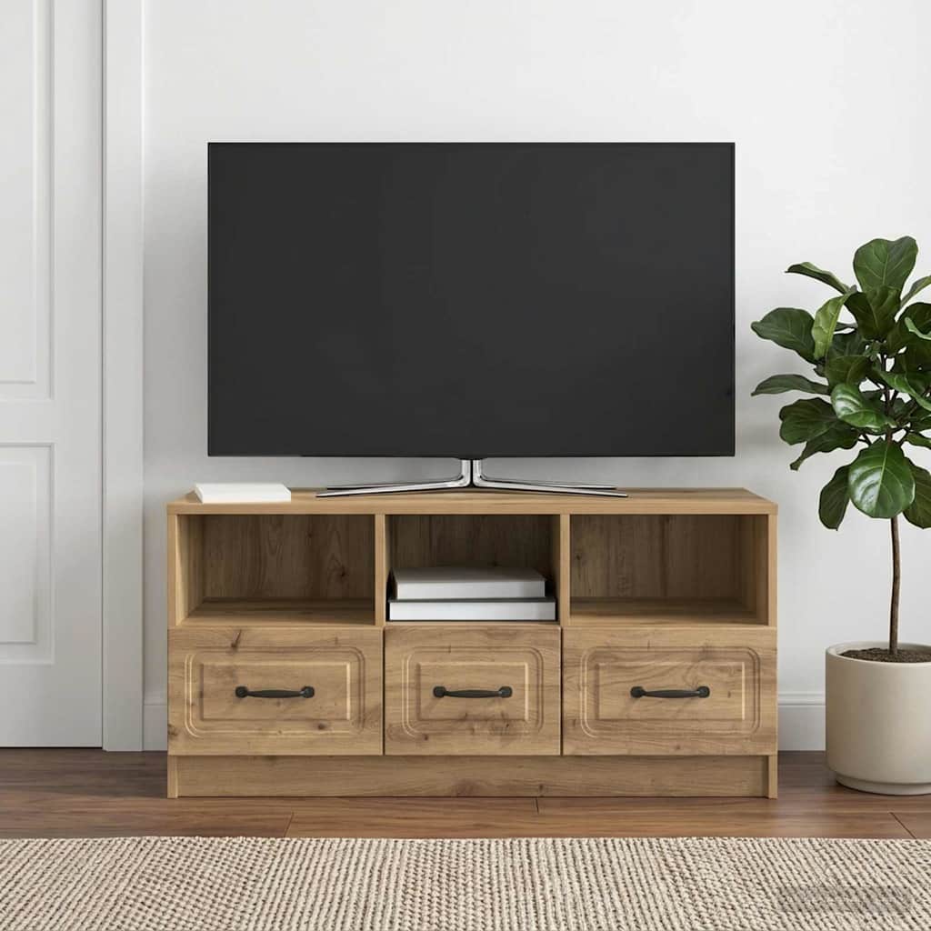 Televizní Skříň 102 X 34,5 X 47 Cm Dub Artisan Kompozitní Dřevo