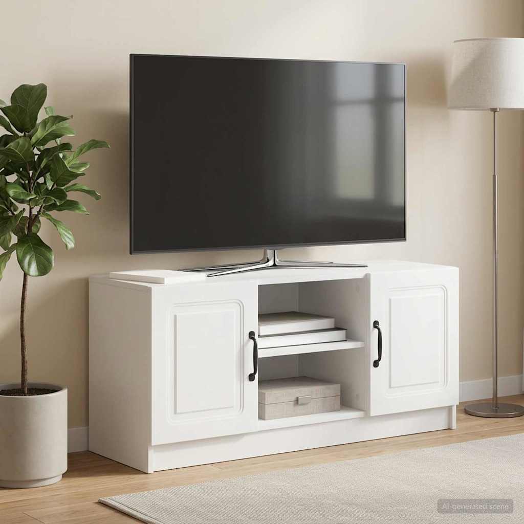 Televizní Skříň Bílá 102 X 34,5 X 47 Cm Kompozitní Dřevo
