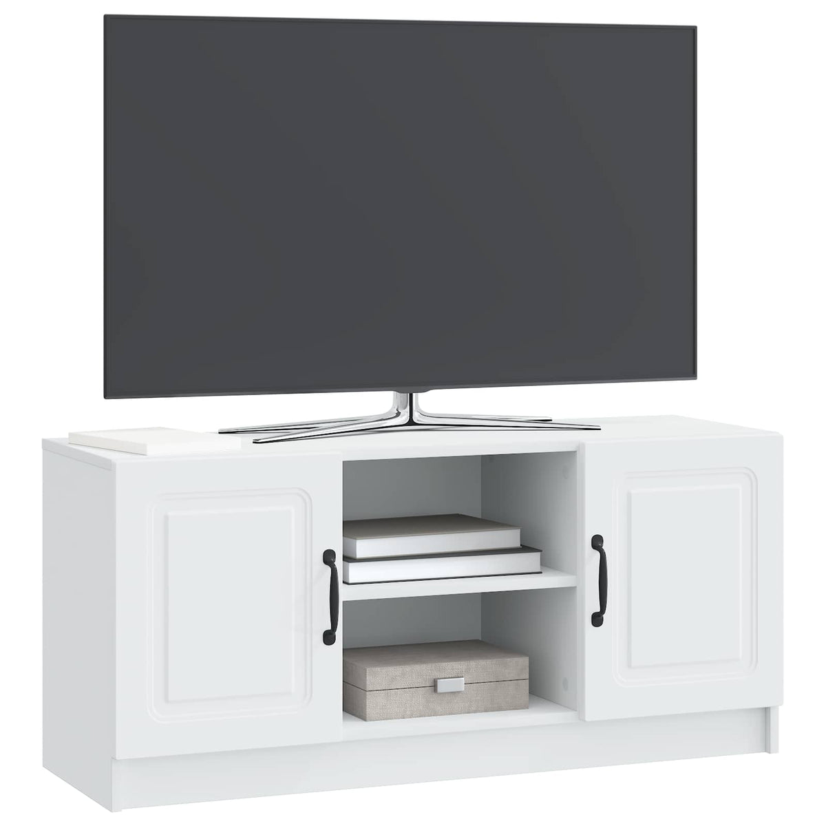 Televizní Skříň Bílá 102 X 34,5 X 47 Cm Kompozitní Dřevo