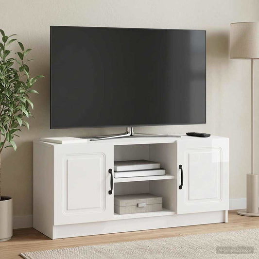 Televizní Skříň Bílá S Vysokým Leskem 102 X 34,5 X 47 Cm