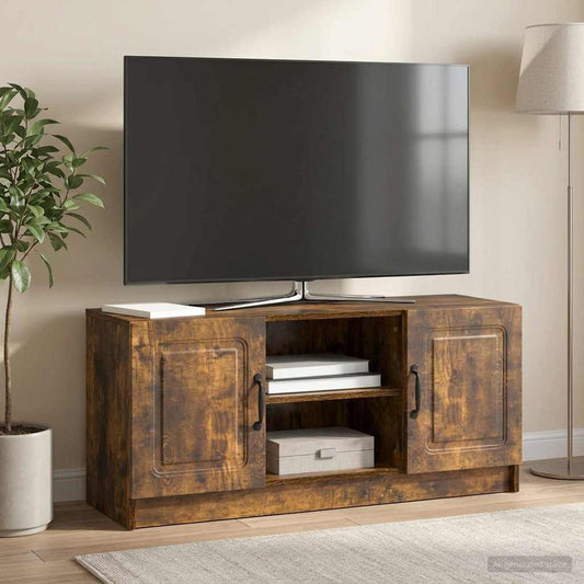 Televizní Skříň Kouřový Dub 102 X 34,5 X 47 Cm Kompozitní Dřevo