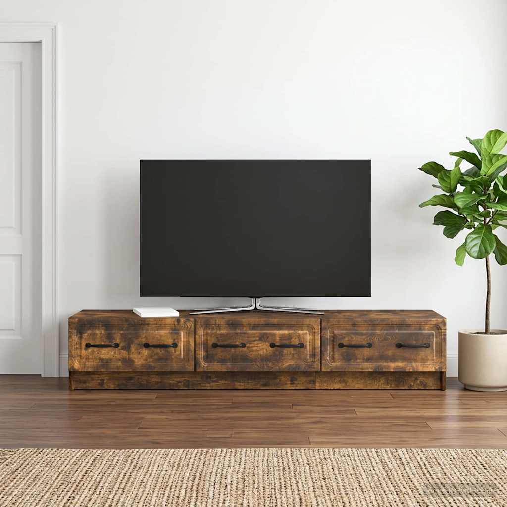 Televizní Skříň Kouřový Dub 147 X 34,5 X 27 Cm Kompozitní Dřevo
