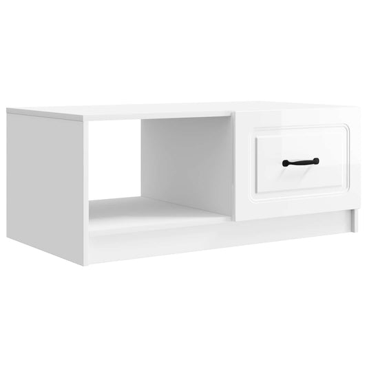 Konferenční Stolek Bílá S Vysokým Leskem 90 X 50 X 37 Cm