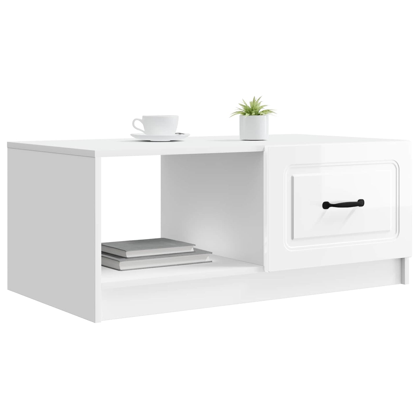 Konferenční Stolek Bílá S Vysokým Leskem 90 X 50 X 37 Cm