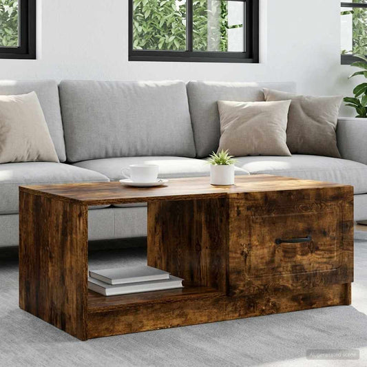 Konferenční Stolek Kouřový Dub 90 X 50 X 37 Cm Kompozitní Dřevo