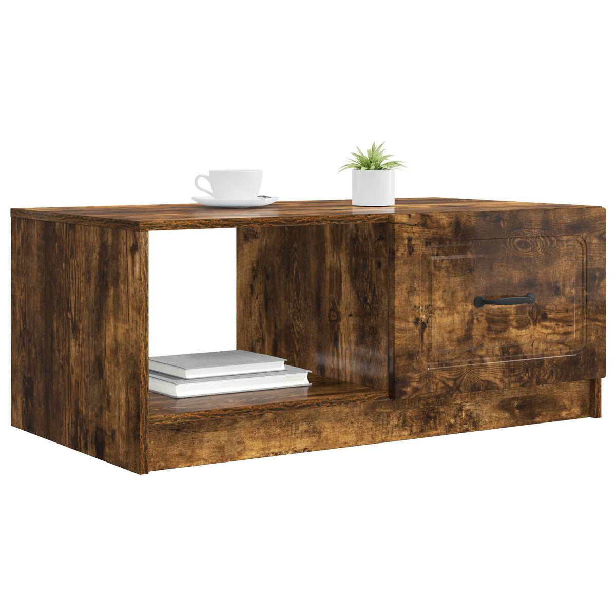 Konferenční Stolek Kouřový Dub 90 X 50 X 37 Cm Kompozitní Dřevo