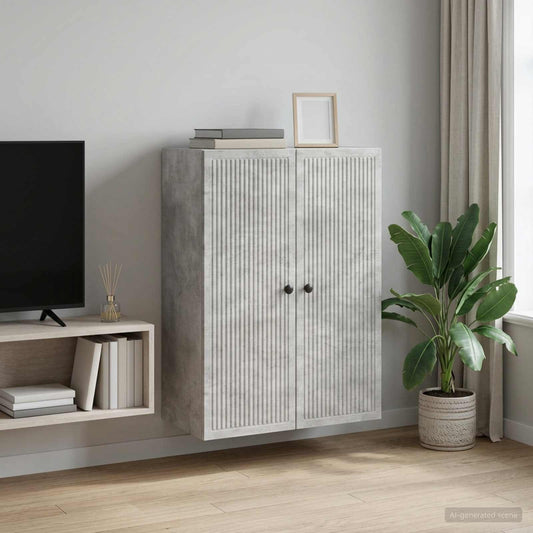 Nástěnná Skříň Betonově Šedá 66 X 34,5 X 90 Cm Kompozitní Dřevo