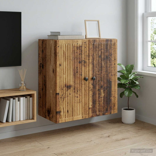 Nástěnná Skříň Staré Dřevo 59 X 31 X 60 Cm Kompozitní Dřevo