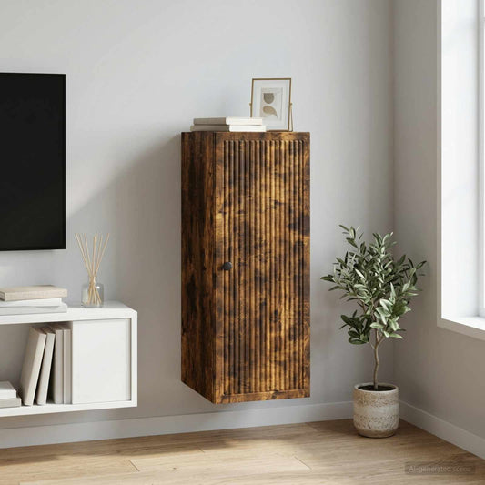Nástěnná Skříň Kouřový Dub 33 X 34,5 X 90 Cm Kompozitní Dřevo