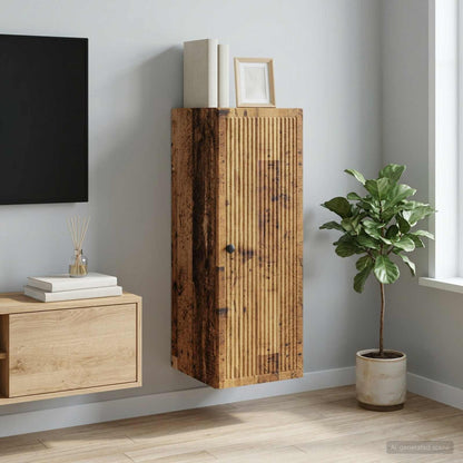 Nástěnná Skříň Staré Dřevo 33 X 34,5 X 90 Cm Kompozitní Dřevo