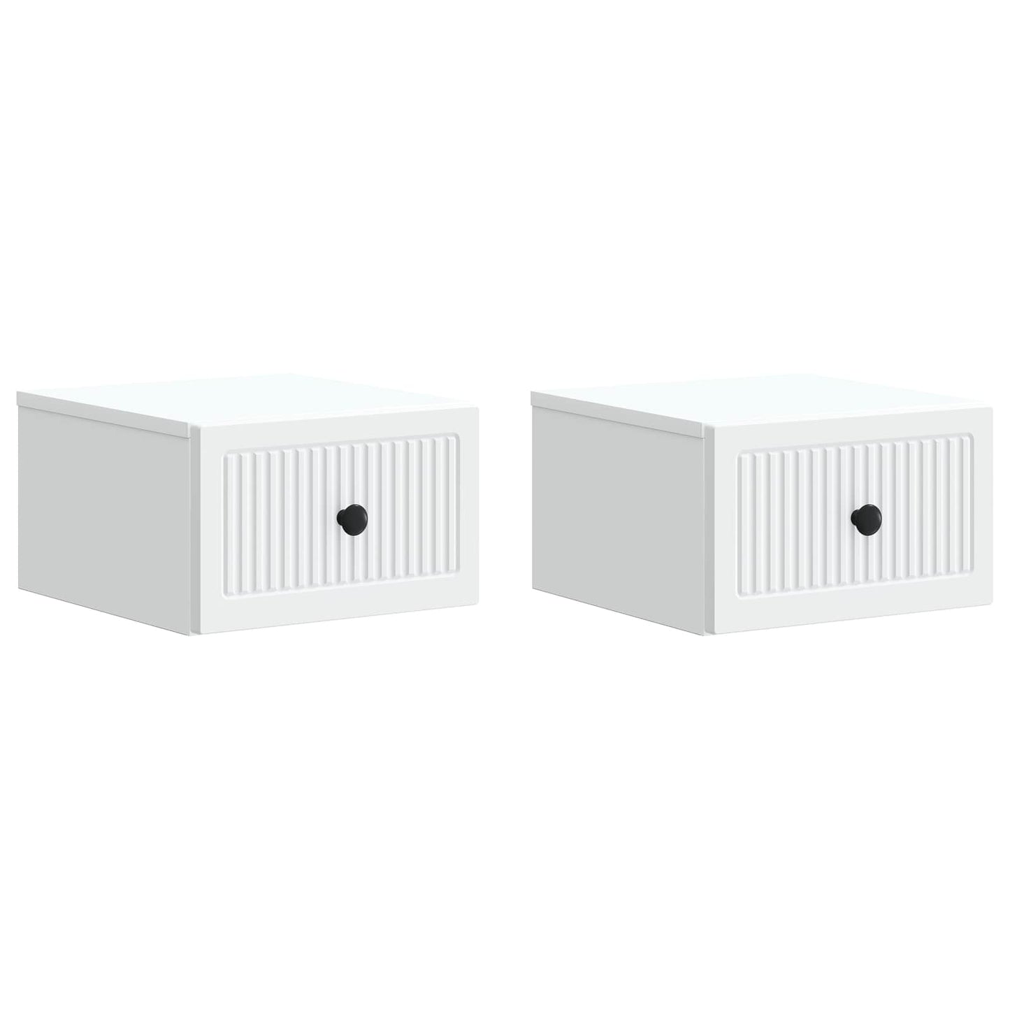 Nástěnný Noční Stolek Se Zásuvkou 2 Pcs Bílá 33 X 34,5 X 20 Cm