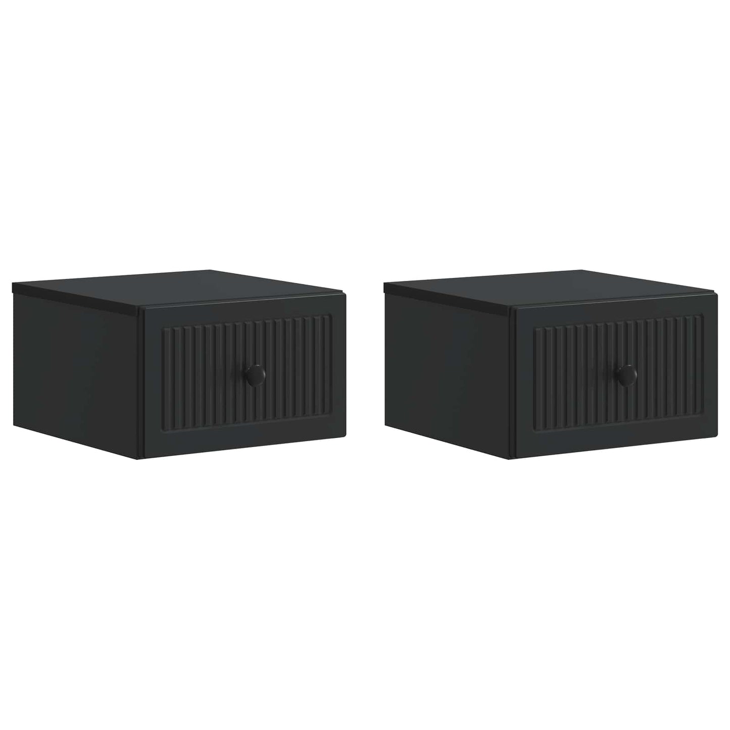 Nástěnný Noční Stolek Se Zásuvkou 2 Pcs Černá 33 X 34,5 X 20 Cm