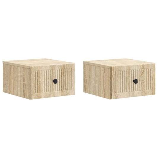Nástěnný Noční Stolek 2 Pcs Dub Sonoma 33 X 34,5 X 20 Cm