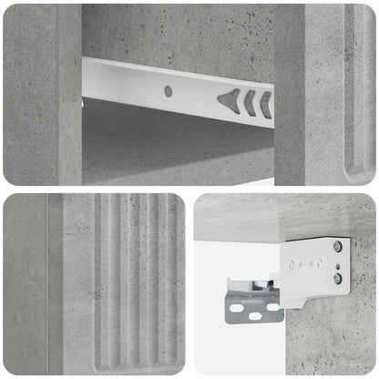 Nástěnný Noční Stolek 2 Pcs Betonově Šedá 33 X 34,5 X 20 Cm
