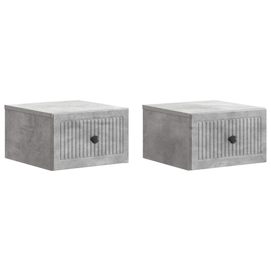 Nástěnný Noční Stolek 2 Pcs Betonově Šedá 33 X 34,5 X 20 Cm