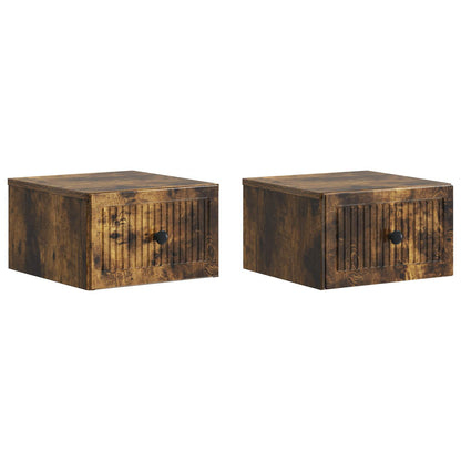 Nástěnný Noční Stolek 2 Pcs Kouřový Dub 33 X 34,5 X 20 Cm