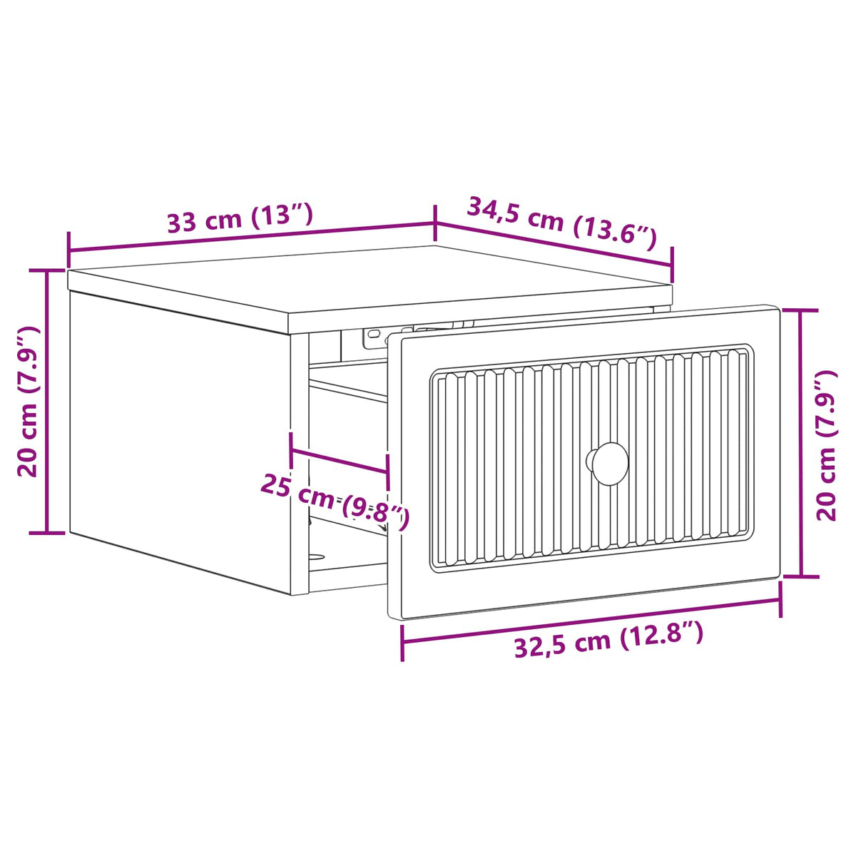 Nástěnný Noční Stolek 2 Pcs Kouřový Dub 33 X 34,5 X 20 Cm