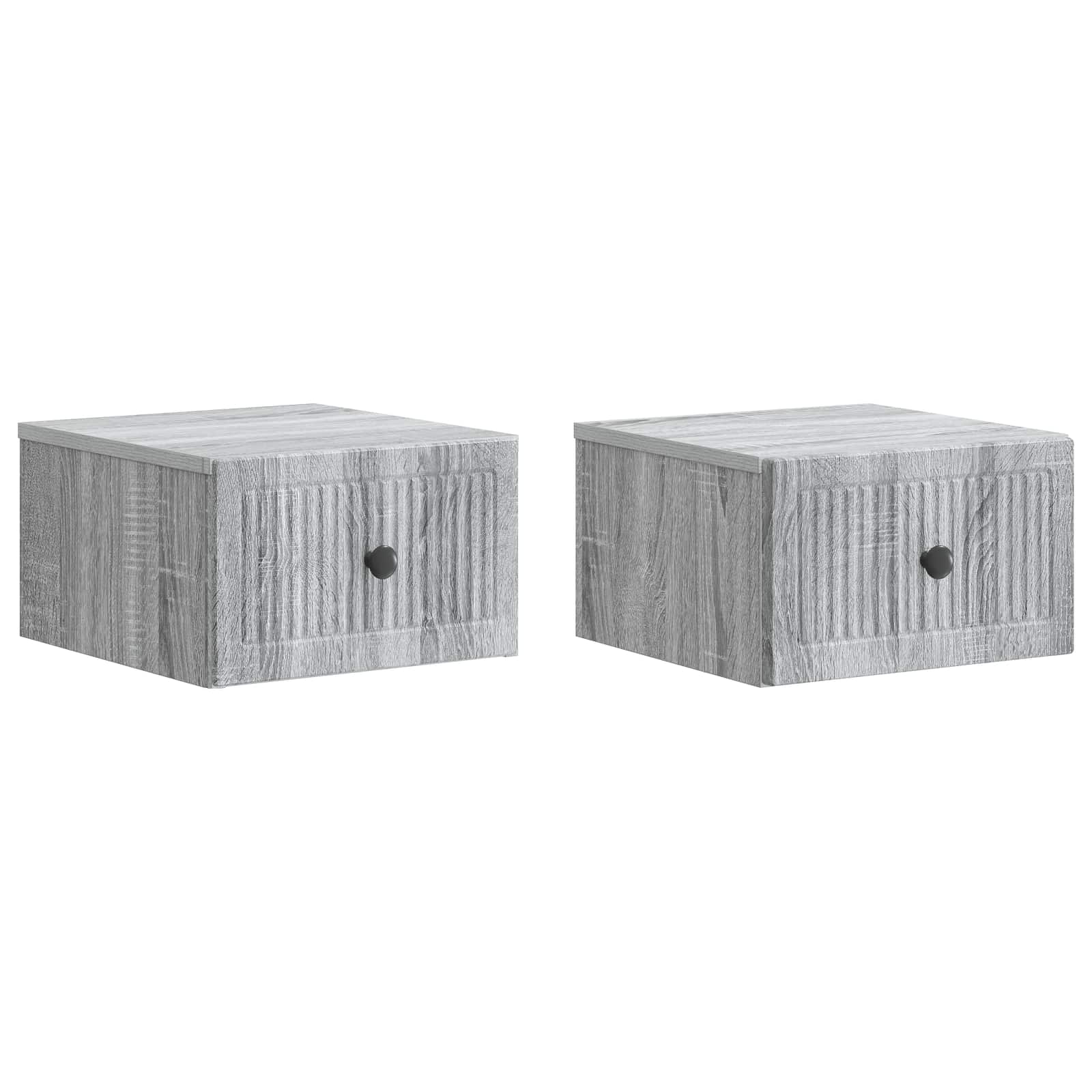 Nástěnný Noční Stolek 2 Pcs Šedá Sonoma 33 X 34,5 X 20 Cm
