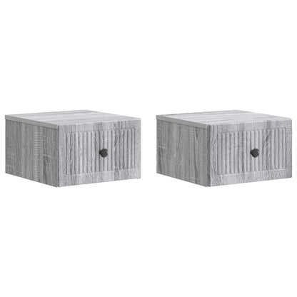 Nástěnný Noční Stolek 2 Pcs Šedá Sonoma 33 X 34,5 X 20 Cm