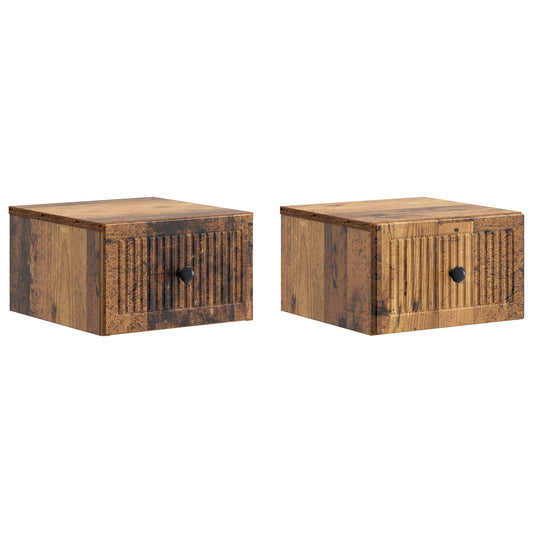 Nástěnný Noční Stolek 2 Pcs Staré Dřevo 33 X 34,5 X 20 Cm