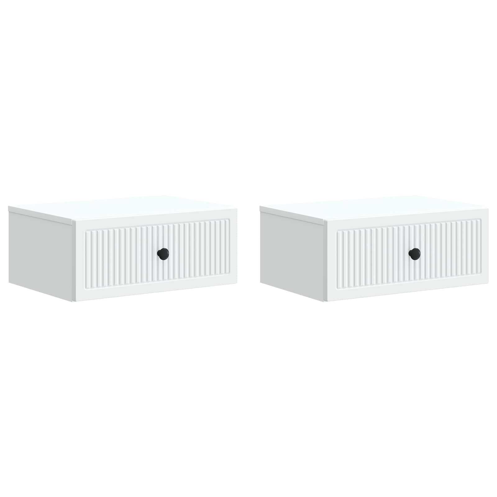 Noční Skříňka 2 Pcs Bílá 49 X 34,5 X 20 Cm Kompozitní Dřevo