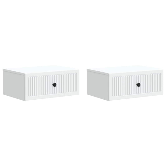 Noční Skříňka 2 Pcs Bílá 49 X 34,5 X 20 Cm Kompozitní Dřevo
