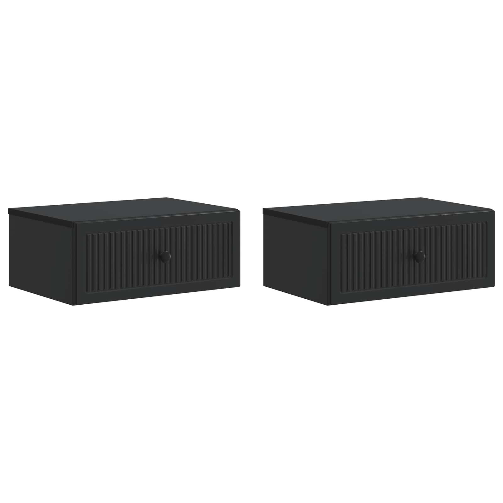 Noční Skříňka 2 Pcs Černá 49 X 34,5 X 20 Cm Kompozitní Dřevo