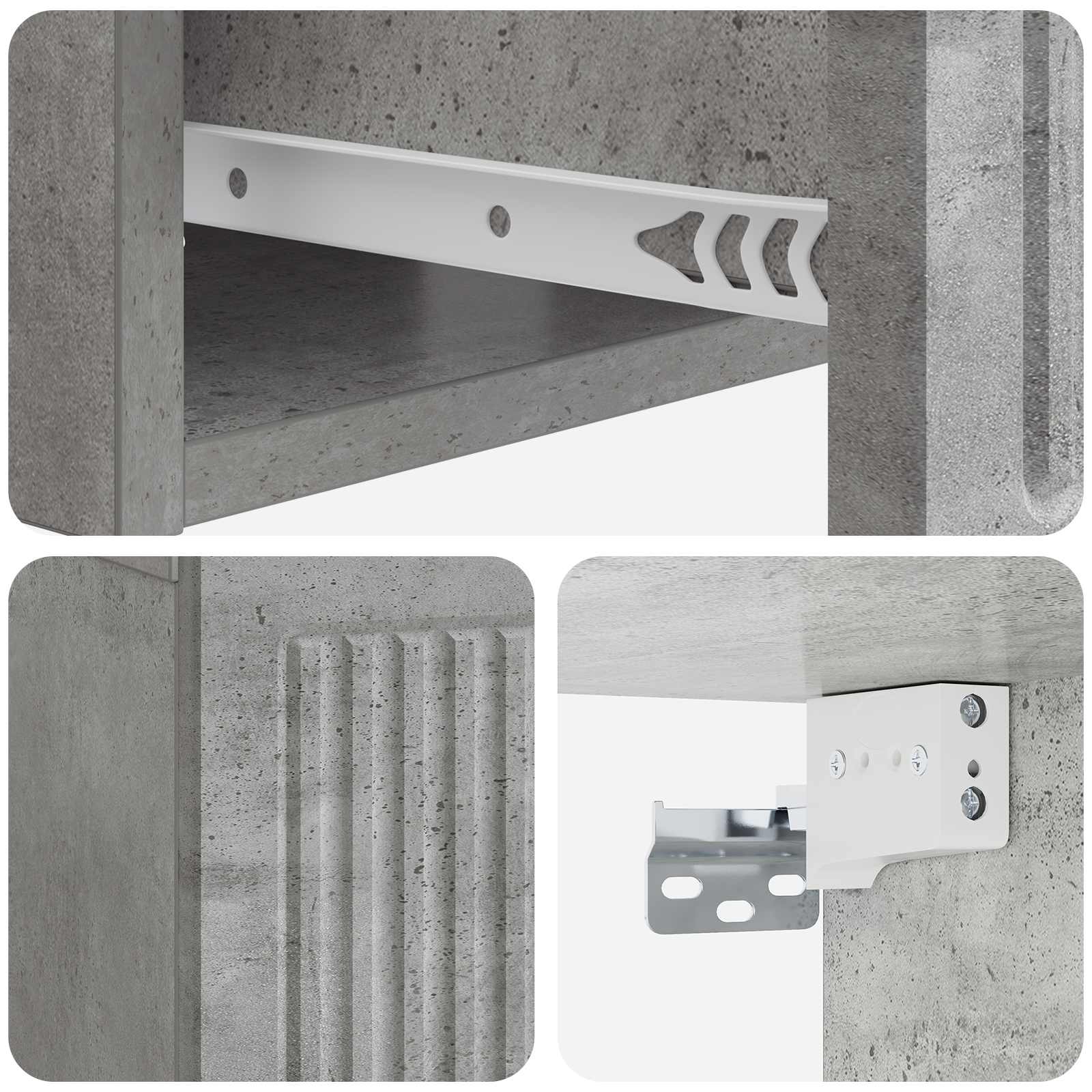 Noční Skříňka Se Zásuvkou 2 Pcs Betonově Šedá 49 X 34,5 X 20 Cm