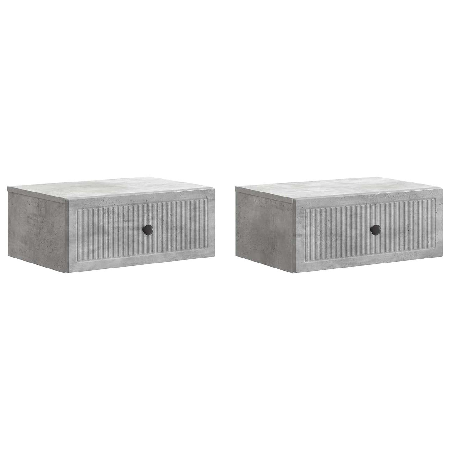 Noční Skříňka Se Zásuvkou 2 Pcs Betonově Šedá 49 X 34,5 X 20 Cm