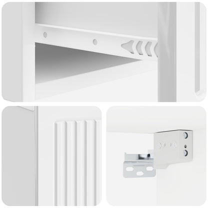 Noční Skříňka 2 Pcs Bílá S Vysokým Leskem 49 X 34,5 X 20 Cm