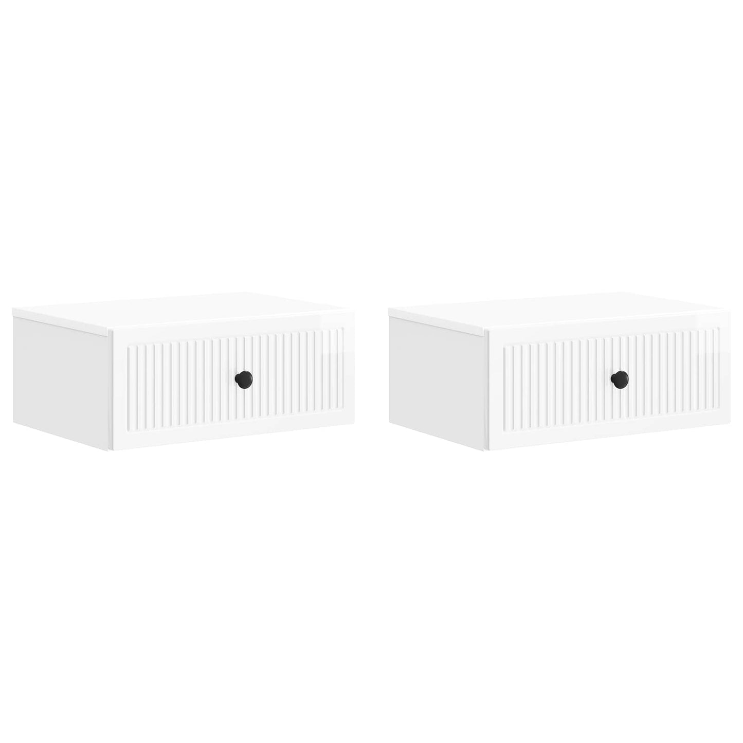 Noční Skříňka 2 Pcs Bílá S Vysokým Leskem 49 X 34,5 X 20 Cm