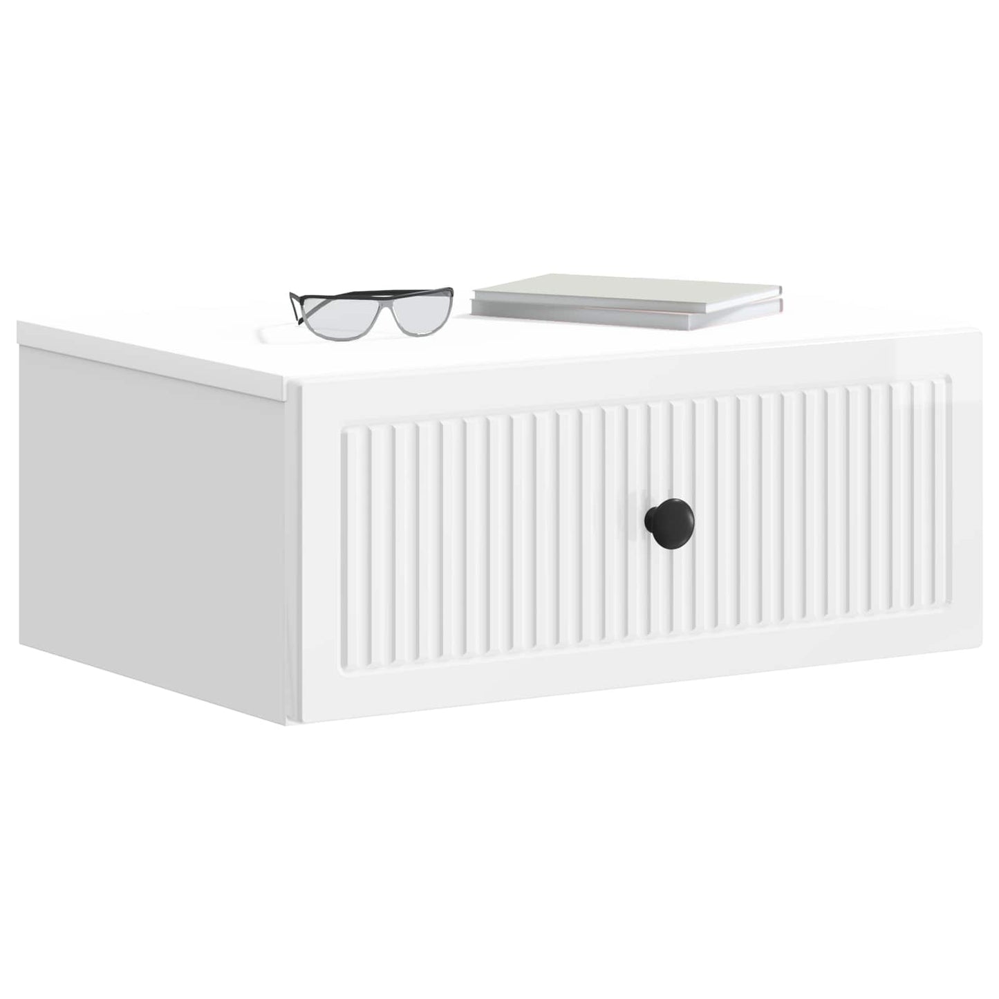 Noční Skříňka 2 Pcs Bílá S Vysokým Leskem 49 X 34,5 X 20 Cm