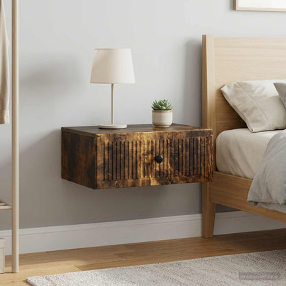 Noční Skříňka Se Zásuvkou 2 Pcs Kouřový Dub 49 X 34,5 X 20 Cm