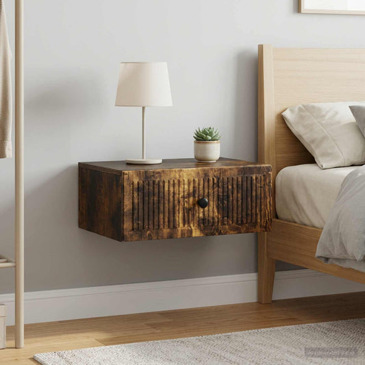 Noční Skříňka Se Zásuvkou 2 Pcs Kouřový Dub 49 X 34,5 X 20 Cm