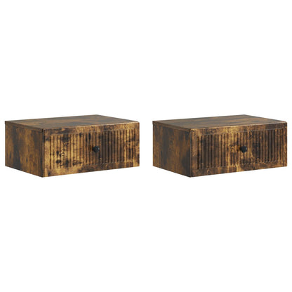 Noční Skříňka Se Zásuvkou 2 Pcs Kouřový Dub 49 X 34,5 X 20 Cm