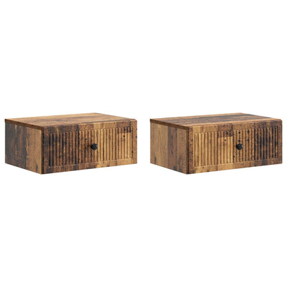 Noční Skříňka Se Zásuvkou 2 Pcs Staré Dřevo 49 X 34,5 X 20 Cm