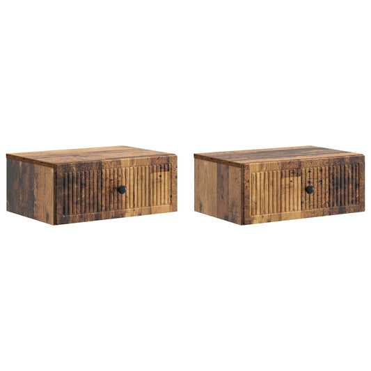 Noční Skříňka Se Zásuvkou 2 Pcs Staré Dřevo 49 X 34,5 X 20 Cm