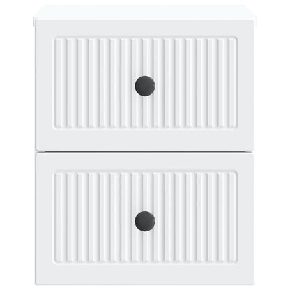 Nástěnný Noční Stolek Se Zásuvkou 2 Pcs Bílá 33 X 34,5 X 40 Cm