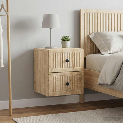 Nástěnný Noční Stolek 2 Pcs Dub Sonoma 33 X 34,5 X 40 Cm