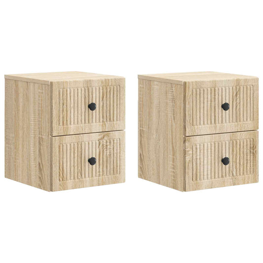 Nástěnný Noční Stolek 2 Pcs Dub Sonoma 33 X 34,5 X 40 Cm