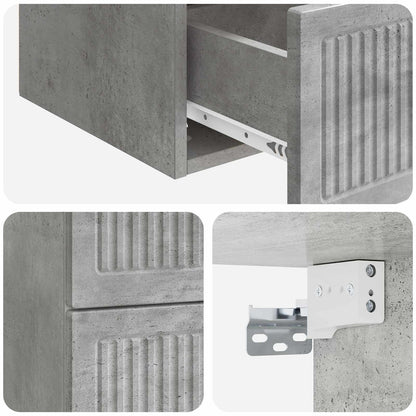 Nástěnný Noční Stolek 2 Pcs Betonově Šedá 33 X 34,5 X 40 Cm