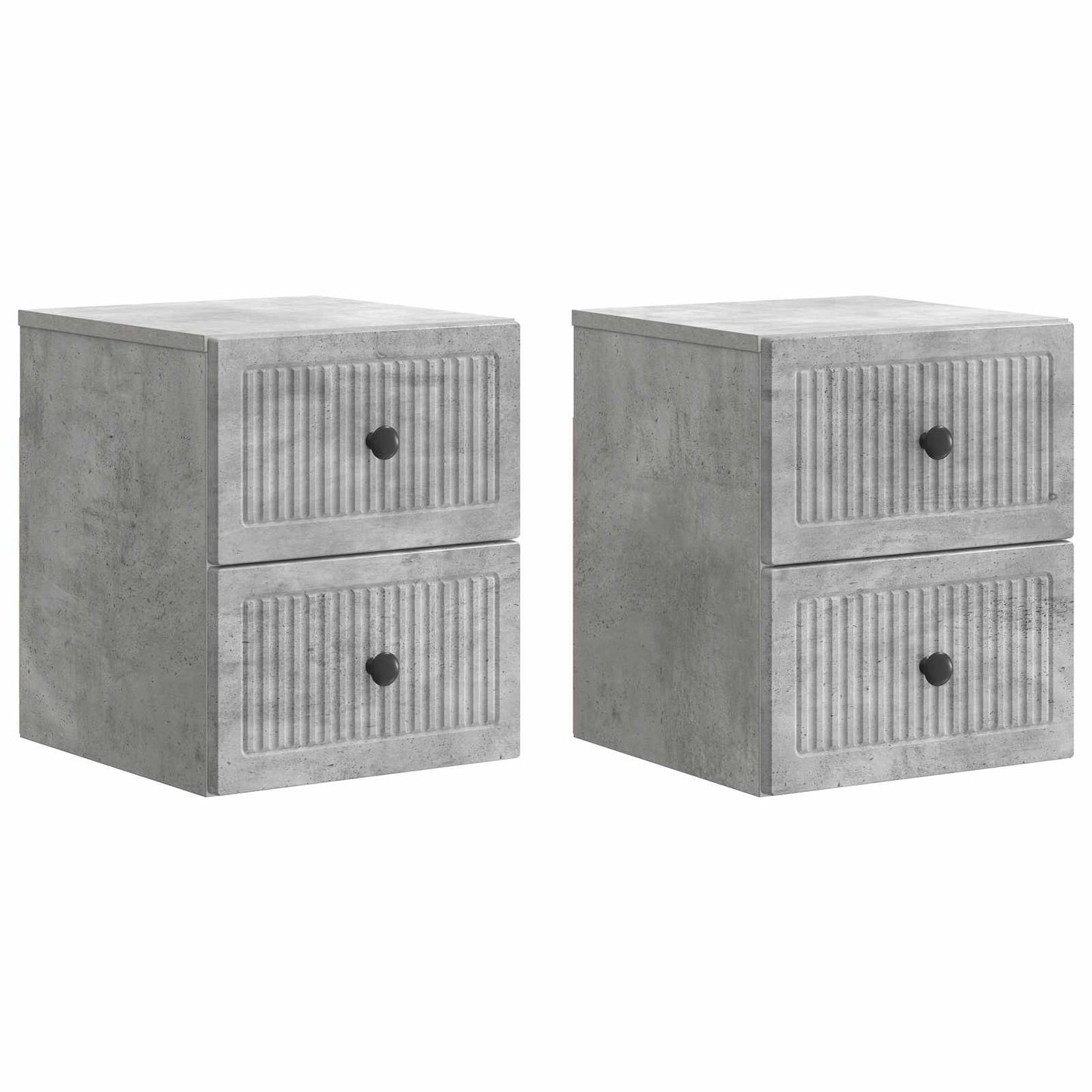 Nástěnný Noční Stolek 2 Pcs Betonově Šedá 33 X 34,5 X 40 Cm