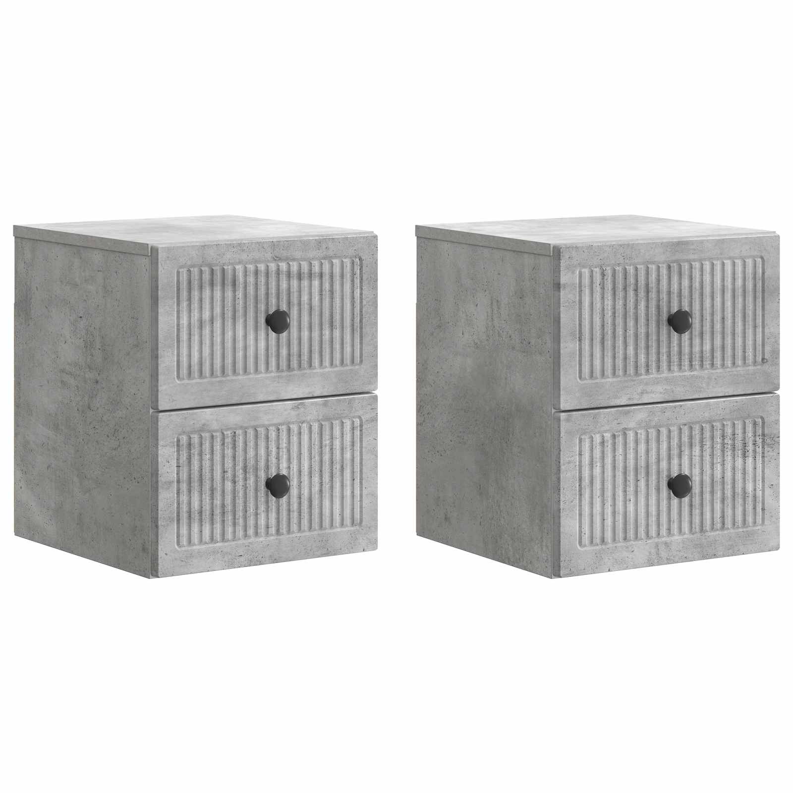 Nástěnný Noční Stolek 2 Pcs Betonově Šedá 33 X 34,5 X 40 Cm