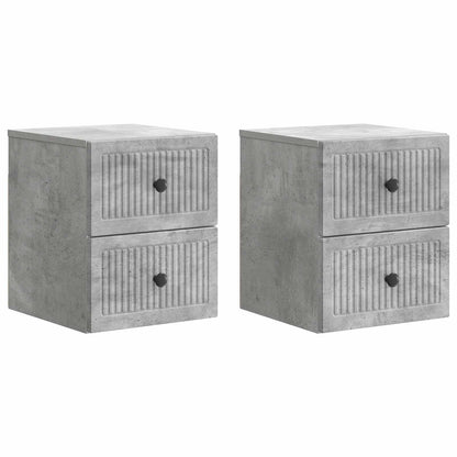 Nástěnný Noční Stolek 2 Pcs Betonově Šedá 33 X 34,5 X 40 Cm
