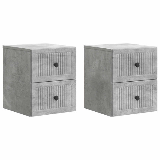 Nástěnný Noční Stolek 2 Pcs Betonově Šedá 33 X 34,5 X 40 Cm