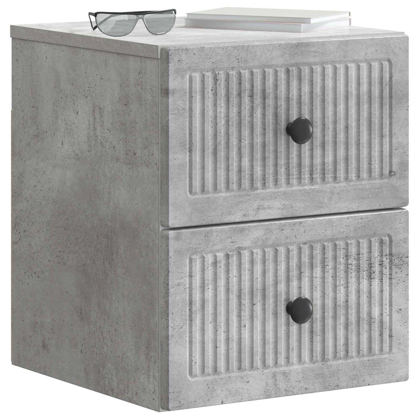 Nástěnný Noční Stolek 2 Pcs Betonově Šedá 33 X 34,5 X 40 Cm