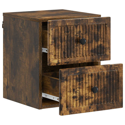 Nástěnný Noční Stolek 2 Pcs Kouřový Dub 33 X 34,5 X 40 Cm