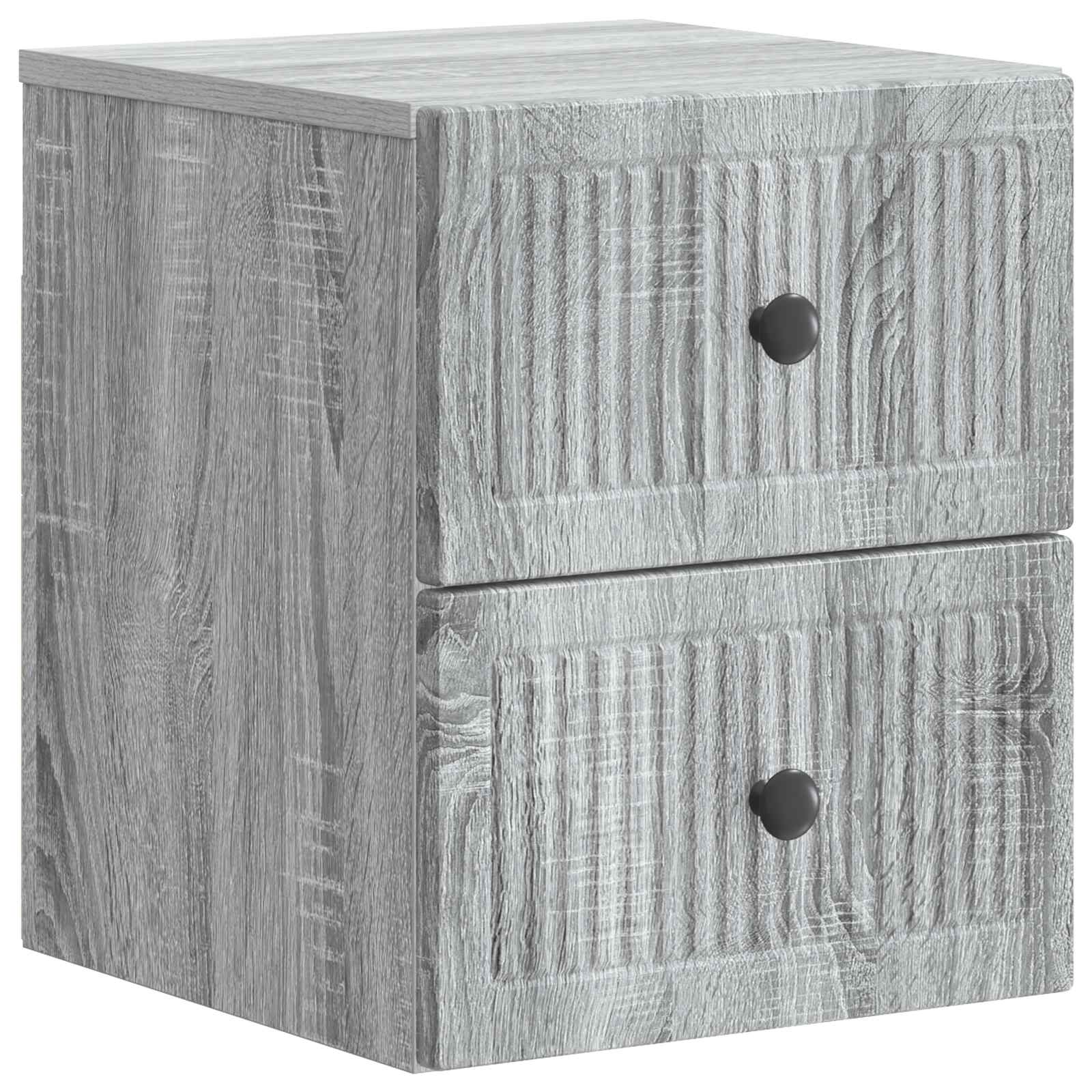 Nástěnný Noční Stolek 2 Pcs Šedá Sonoma 33 X 34,5 X 40 Cm