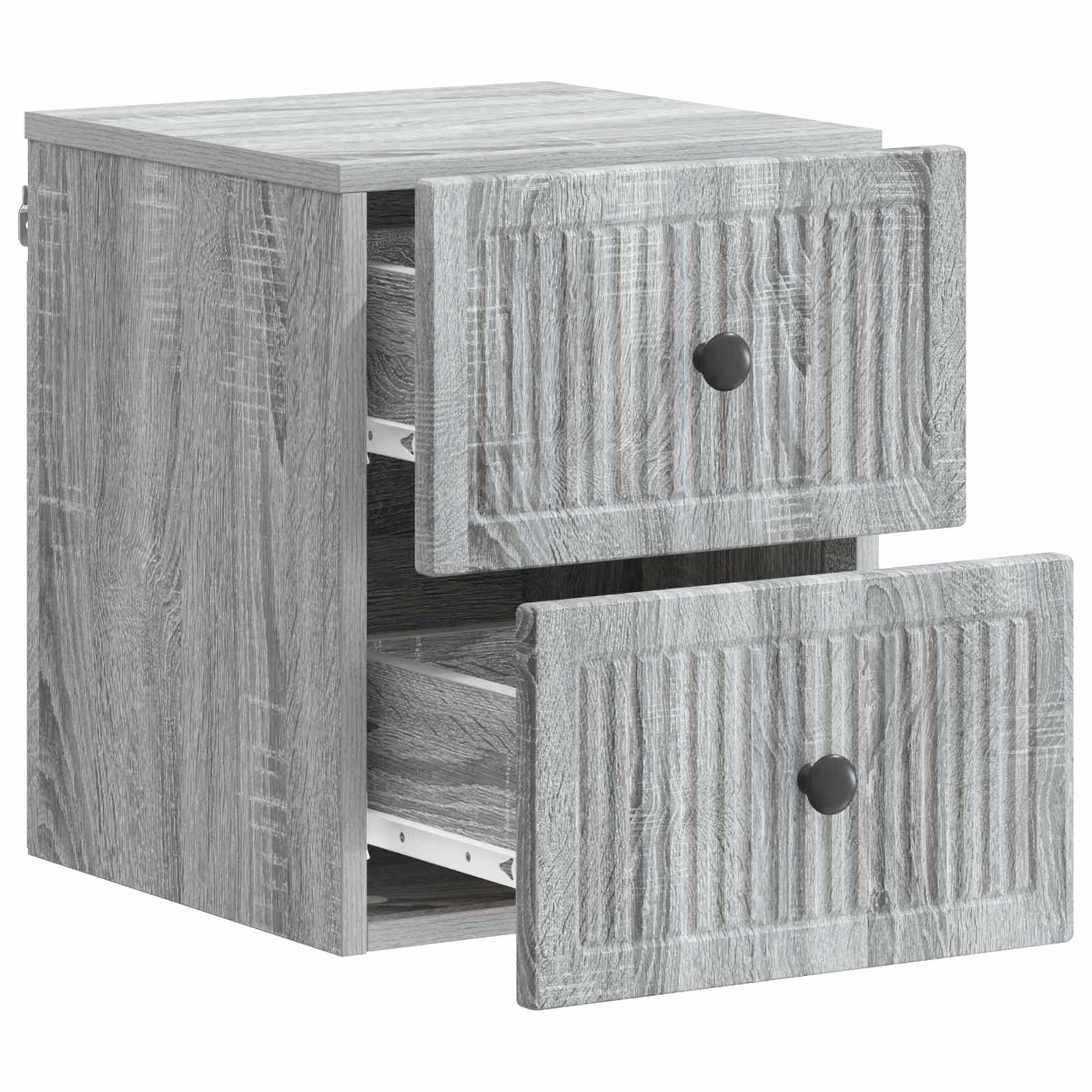 Nástěnný Noční Stolek 2 Pcs Šedá Sonoma 33 X 34,5 X 40 Cm